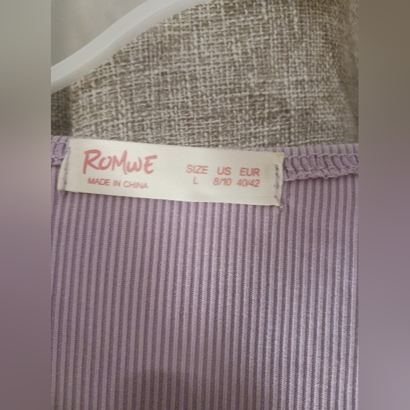 ROMWE WOMEN'S LARGE PURPLE LONG SLEEVE TOP💜 - Picture 3 of 3